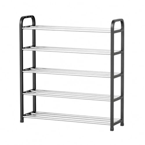 1ABOVE 5 Tier Heavy Duty Shoe Rack Organiser, Black