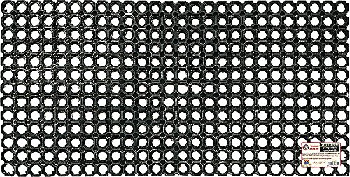 La Briantina Entrance Doormat in Natural Rubber Modular Waterproof and Non-Slip, Black, 50 x 100 cm