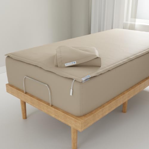 QuickZip Fitted Plus Spare Bundle: 1 Fitted Sheet (Base + Zip Sheet) & 1 Zip Sheet - Easy to Change, Won???t Pop Off - Soft Sateen 400 TC 100% Cotton - 15??? Deep Pockets Twin XL Size Sheets ??? Sand