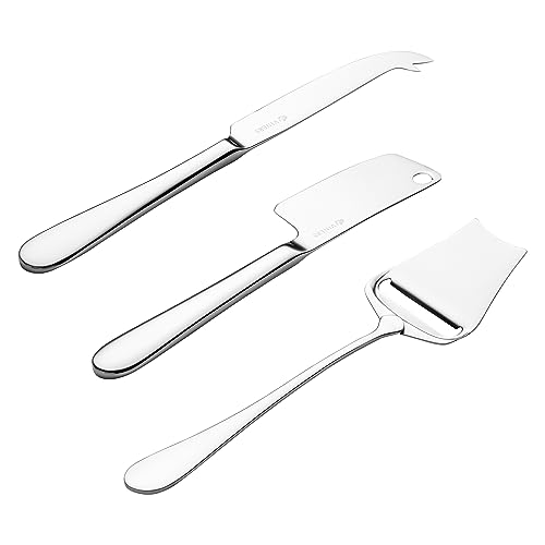 Viners Select 3 Piece Cheese Knife Set - Stainless Steel Cheese Knives - Pronged, Hard & Slicing Knives - Teardrop Handle Design - Mirror Finish - Dishwasher Safe - Gift Boxed Cheese Serving Set