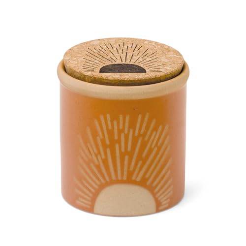 Paddywax Scented Candles Dune Collection Artisan Soy Wax Candle in Ceramic Jar with Cork Lid, 226g, Cactus Flower Aloe