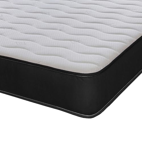 eXtreme comfort ltd Cooltouch Colours Black Single Mattress - 90x190cm, 18cm deep. Memory Foam and Coil Spring Hybrid, Plush Comfort, UK Made Mattress in a Box