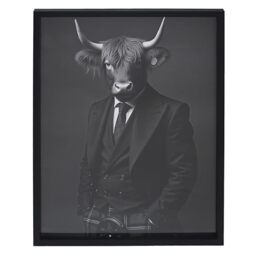Lesser & Pavey Highland Cow In Suit Home Decor Stylish Canvas Wall Art