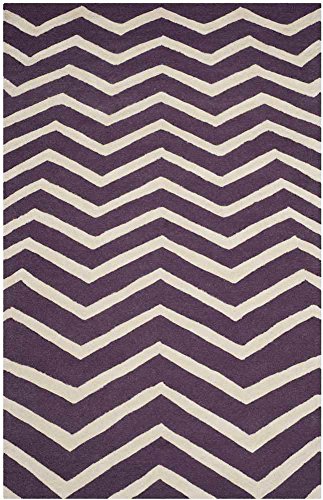 Safavieh Contemporary Indoor Hand Tufted Rectangle Area Rug, Cambridge Collection, CAM714, in Purple / Ivory, 91 X 152 cm for Living Room, Bedroom or Any Indoor Space