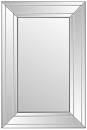 MirrorOutlet Large Venetian Modern Big Bevelled Wall Mirror 2Ft7 X 3Ft11 80cm X 120cm, 61x51,Frameless,YC080