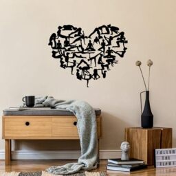 Stylish Black Decorative Metal Wall Accessory, 57 x 71 cm, 100% Metal, 1.5 mm Thickness, Perfect for Modern Home Decor & Unique Wall Art
