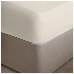 GC GAVENO CAVAILIA Easy Care Percale Extra Deep Fitted, Luxury Soft & Cosy Non Iron Thick Polycotton Bed Sheets, Cream, Double