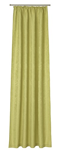 Deko Trends Xenia 6237021 617 Curtain with Gathering Tape Green 245 x 137 x 0.1 cm