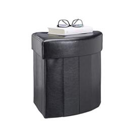 Relaxdays Corner Storage Ottoman, Folding Padded Stool with Storage Space, Modern Footstool HWD 38 x 38 x 38 cm, Black