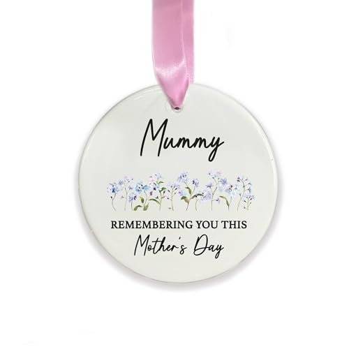 Mummy Memorial Ornament, Remembering You This Mother’s Day, In Loving Memory Mummy Mum Remembrance Ceramic Decoration Gift (Round)