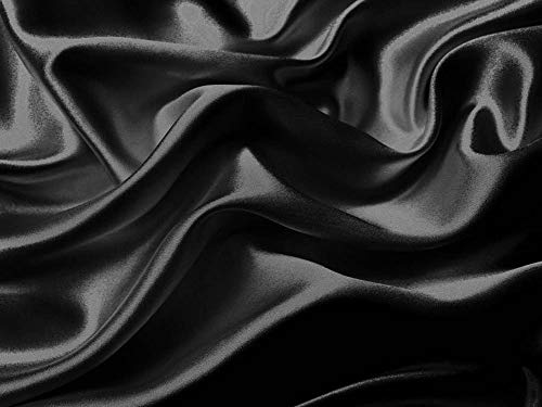 Mk Collection 4pc Soft Silky Satin Solid Color Deep Pocket Sheet Set (Black, California King)