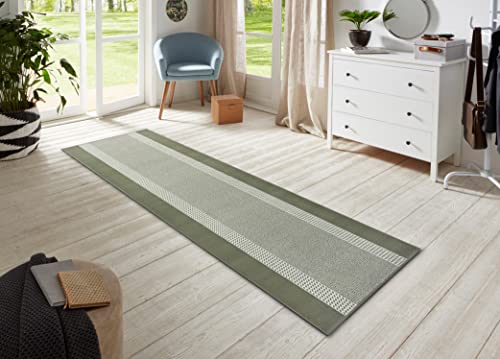 Hanse Home Rug Runner Band 80 x 250 cm - Carpet Runner Soft Short Pile Rug Modern Design Runner for Hallway, Bedroom, Children's Room, Bathroom, Living Room, Kitchen Decorative Runner - Green