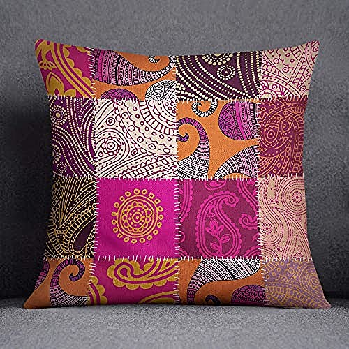 Bonamaison Decorative Cushion Cover, Cotton Polyester, Multicolor, 45x45