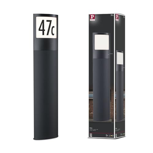 Paulmann 94514 230v led Outdoor luminaire Bollard luminaire Padea with Twilight/Motion Sensor IP44 incl. 1x8.5 W Warm White Anthracite Plastic 3000 K