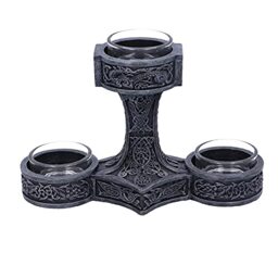 Nemesis Now Thor's Hammer Tea Light Holder 18.5cm, Silver D5753U1