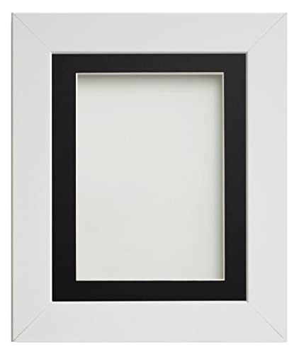 Frame Company Watson White Picture Photo Frame fitted with Perspex, A2 with Black Mount for image size A3