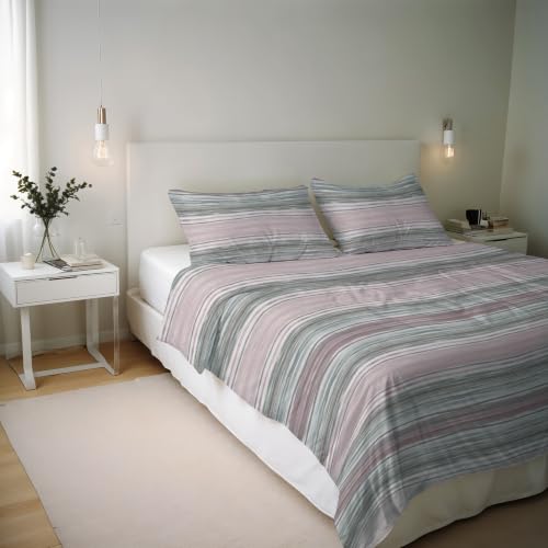 River Cotton Double Duvet Cover Set, Made in Italy – Duvet Cover Set – Duvet Cover 250 x 200 cm with Double Flap and 2 Pillow Cases (Double, Rio Gold)