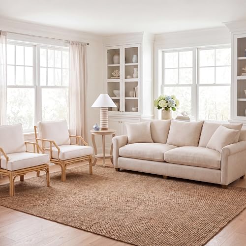 Safavieh Natural Fiber Indoor Hand Made Rectangle Area Rug, Natural Fiber Collection, NF447, in Natural / Grey, 183 X 274 cm for Living Room, Bedroom or Any Indoor Space