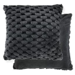 Emma Barclay Lush Luxury Faux Rabbit Fur Cushion Cover (Black)