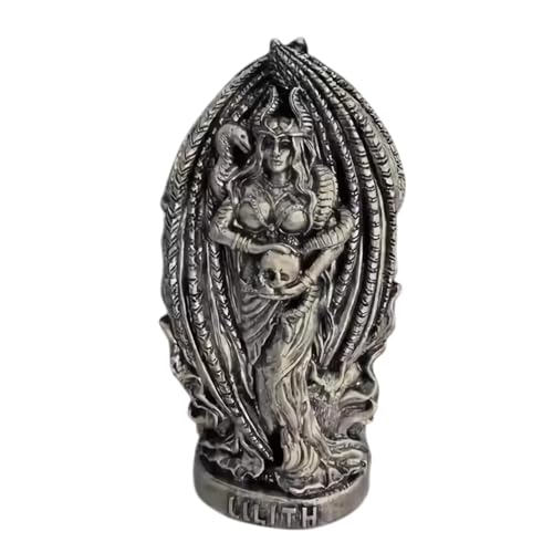 Lilith Resin Statue - Gothic Lilith Sculpture for Altars and Tabletop Decor, Inspired by Norse Mythology (Black)