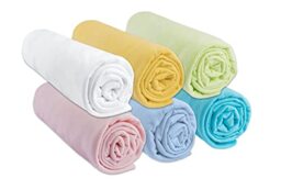 Set of 6 Fitted Sheets 50 x 100 cm Crib Bed - 100% Jersey Cotton - Multi-Coloured - Stretchy & Breathable - Healthy Sleep - Easy Sleep Brand - Oeko-Tex - Made in Europe (50 x 100 cm)
