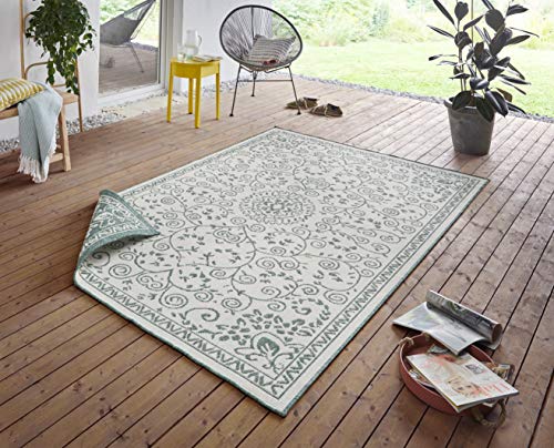 bougari In- & Outdoor Reversible Rug Leyte Green/Cream 80 x 150 cm