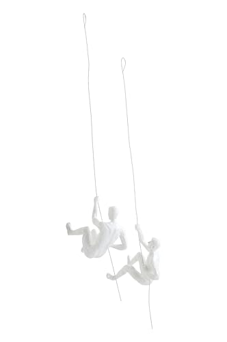 JOTEX Human Climbers Decorative Figures, Set of 2 Gymnasts for Wall Decoration, Rust Brown - White, 18 x 21 x 8 cm