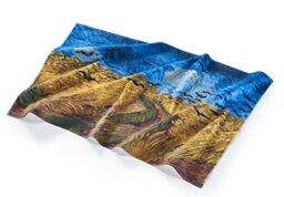 Musearta BT-VG-WW-V424410 Unisex Beach Towel with Crows by Artist Vincent Van Gogh Cotton 90 x 150 cm