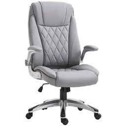 Vinsetto Executive Office Chair with Arms PU Leather Ergonomic Grey
