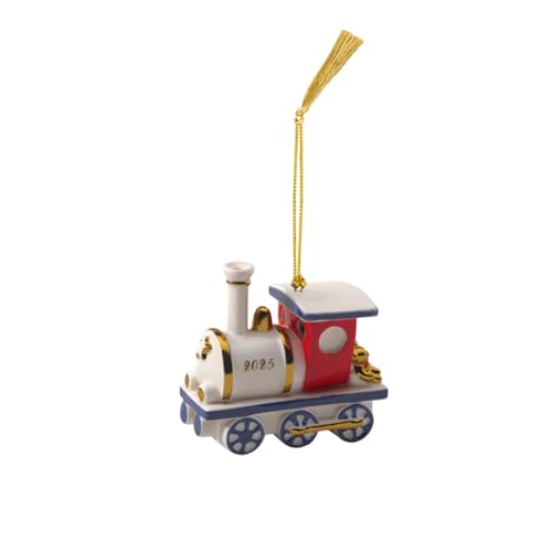 Villeroy & Boch Christmas Classics Collection Christmas Locomotive Shaped Ornament, Premium Porcelain, Collector’s Edition, Date 2025