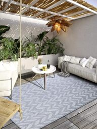 Villeroy & Boch Georgette Indoor & Outdoor Rug Modern - Modern Flat Weave, High-Low Effect, Oeko-Tex Weatherproof & UV-Resistant for Balcony, Patio, Garden - Grey, 160 x 230 cm