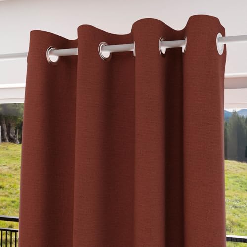 Soleil d'ocre, 100% Blackout Eyelet Curtain 135 x 250 cm Brick Red