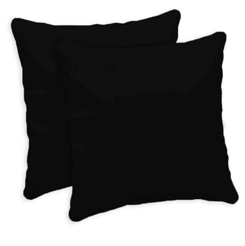 Giovanni Dolcinotti Set of 2 Sofa Cushion Covers 40 x 40 cm – Decorative Cushion Covers – 100% Cotton – Covers with Hidden Zipper – Black – Atlanta Model