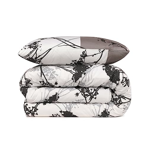 Duvet Cover Set + 2 Pillowcases 240x220 Grey Black White