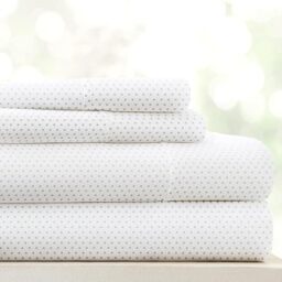 Linen Market 4 Piece Queen Sheet Set (Grey Polka Dot) - Sleep Better Than Ever with These Ultra Soft and Cooling Sheets for Your Queen Size Bed - Deep Pocket for 16 Inch