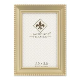 Lawrence 11423 Antique Gold Brass 2x3 Picture Frame - Beaded Edge Design