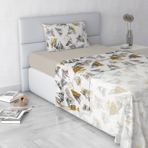 Italian Bed Linen Fashion Duvet Cover Set Microfibre Made in Italy Urban Giallo Single