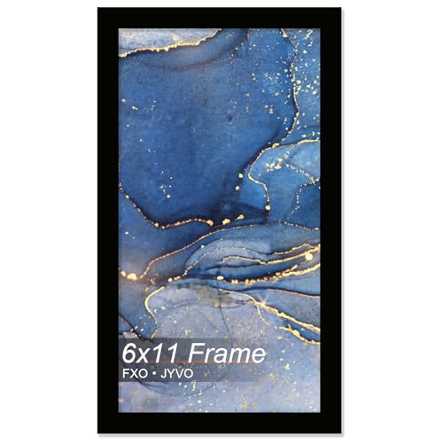 "Fxojyvo 6x11 Picture Frame, Black Frame for 6 x 11 Inch Picture Poster Photo, Light Weight and High Transparent 6 by 11 Frame for Wall - 1 Pack/Black/6""x11"""