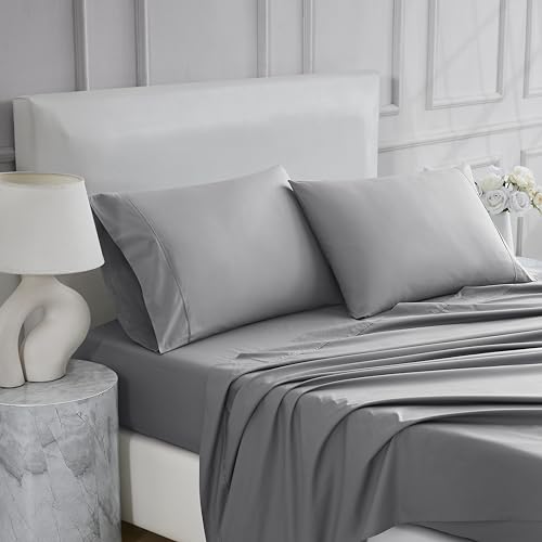 Linen Closet Ultimate Percale Dark Gray Full Set Sheet 4 Piece Set