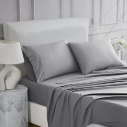 Linen Closet Ultimate Percale Dark Gray Full Set Sheet 4 Piece Set