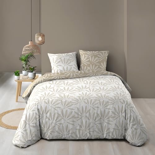 Douceur d'Intérieur, Malia 3-Piece Reversible Bedding Set (240 x 220 cm) - 100% Cotton