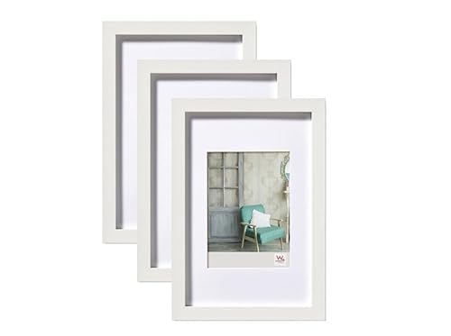 walther design Stockholm Wooden Picture Frame, White, 13 x 18 cm, Pack of 3, EA318W3