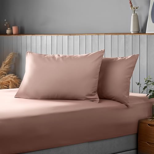 Silentnight Supersoft Pillowcase Pair - Cosy & Comfortable Delicate Smooth Touch - Easy Care Microfibre - Stylish & Modern Bed Pillow Case Protector 2 Pack, Retain Shape & Colour, Pink