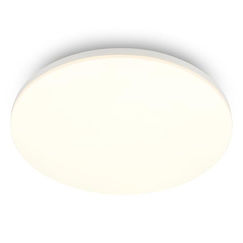 BRILONER - LED Ceiling Light, Warm-White 3000K, 24 W Module at 2550 lm, Ceiling Lights Living Room, LED Lights for Bedroom, Kitchen Light, Hallway, 36 x 6.5 cm, White