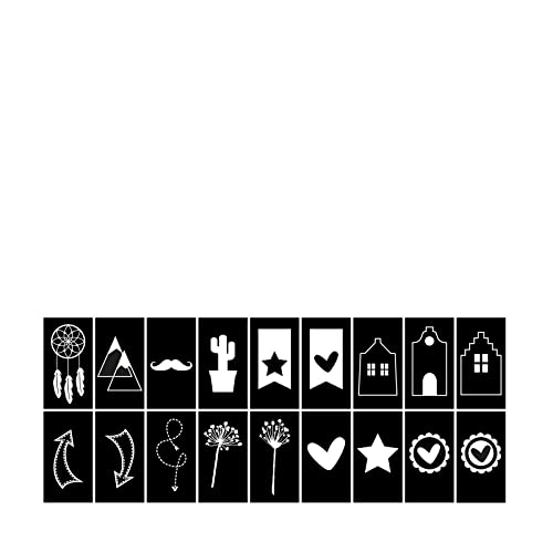 Vaessen Creative 18-Piece Monochrome Light Box Symbols, Black