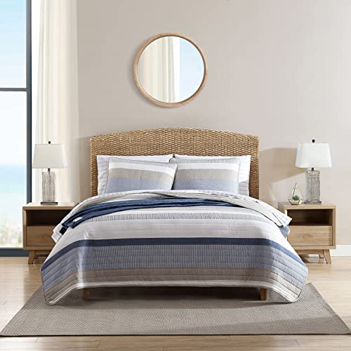 Nautica - Twin Quilt Set, Cotton Reversible Bedding with Matching Sham, Home Decor for All Seasons, Dorm Room Essentials (Galewood Blue, Twin)