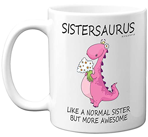 11oz Ceramic Coffee Mug, Special Christmas Sister Gifts, Funny Xmas Tea - Sistersaurus, 11oz Ceramic Coffee Mug, Special Christmas Sister Gifts, Funny Xmas Tea Coffee Cup, Made in UK