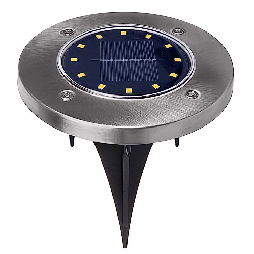 Maclean MCE318 LED Solar Pathway Lights with Ground Spike 12 LED SMD Neutral White 4000K 0.7 W Solar Lamp for Outdoor Path Light Garden Lights IP44 (1 piece)