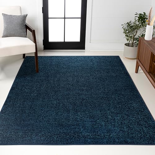 JONATHAN Y SEU100C-3 Haze Low Area Rug, Navy, 3ft x 5ft