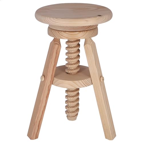 Aranaz Low Pine Swivel Stool without Varnish